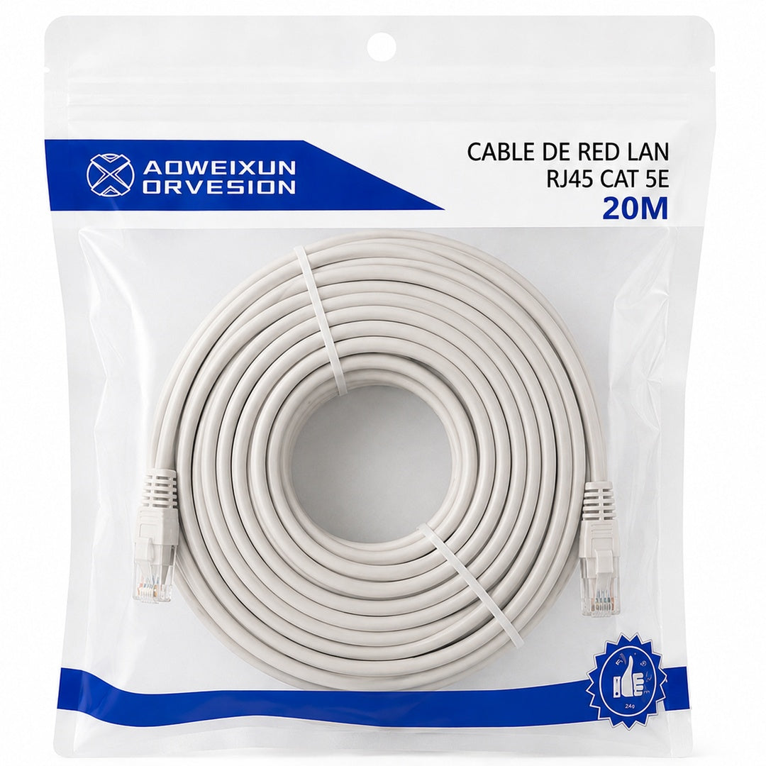 Cable de red LAN RJ45 Cat 5E 20M - detalle del producto