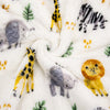 Saco manta para bebé de chiporro blanco diseño animales de la selva