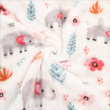 Saco manta para bebé de chiporro blanco diseño elefante con flores - vista 3 del producto