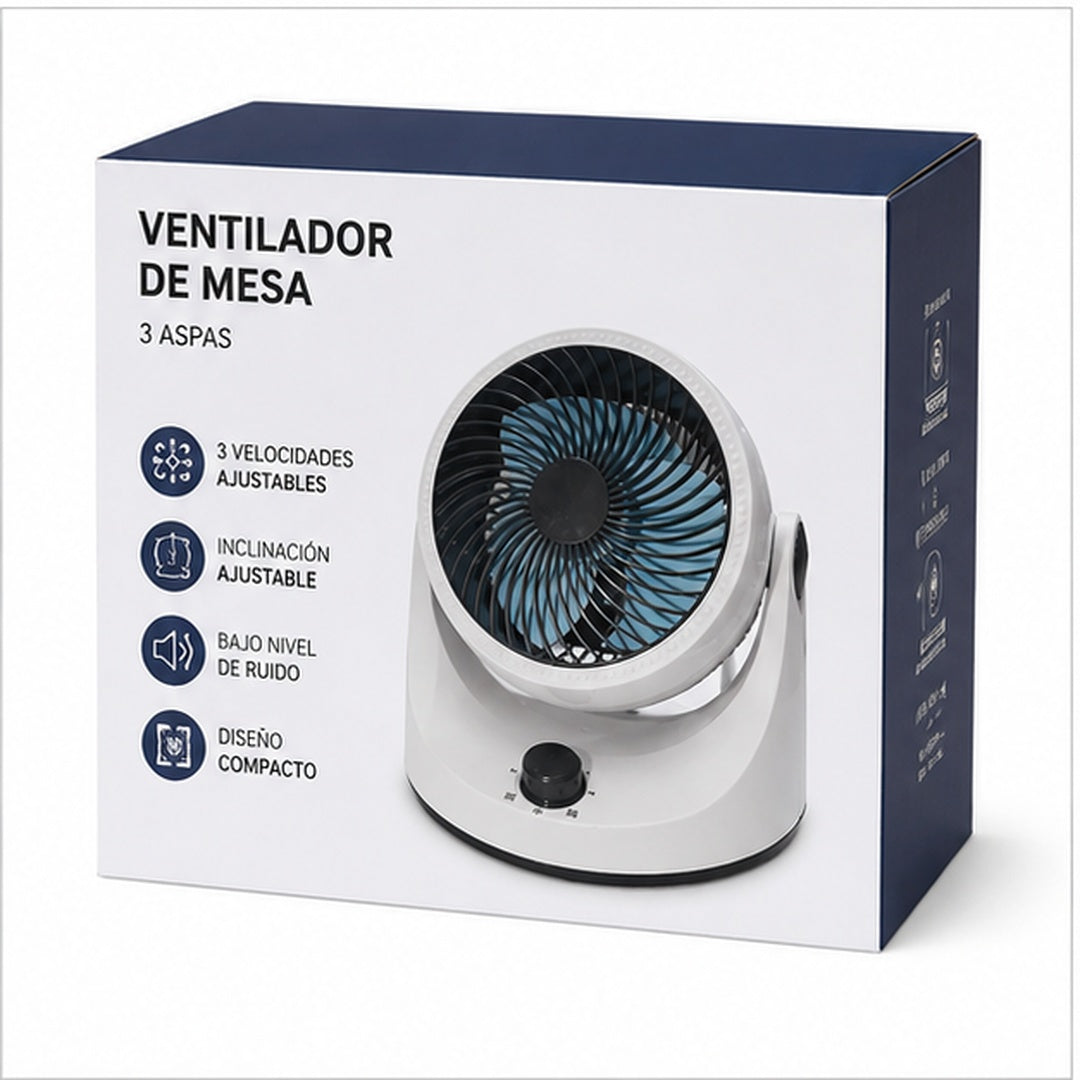 Ventilador de Mesa Cabezal Giratorio Silencioso - vista 3 del producto