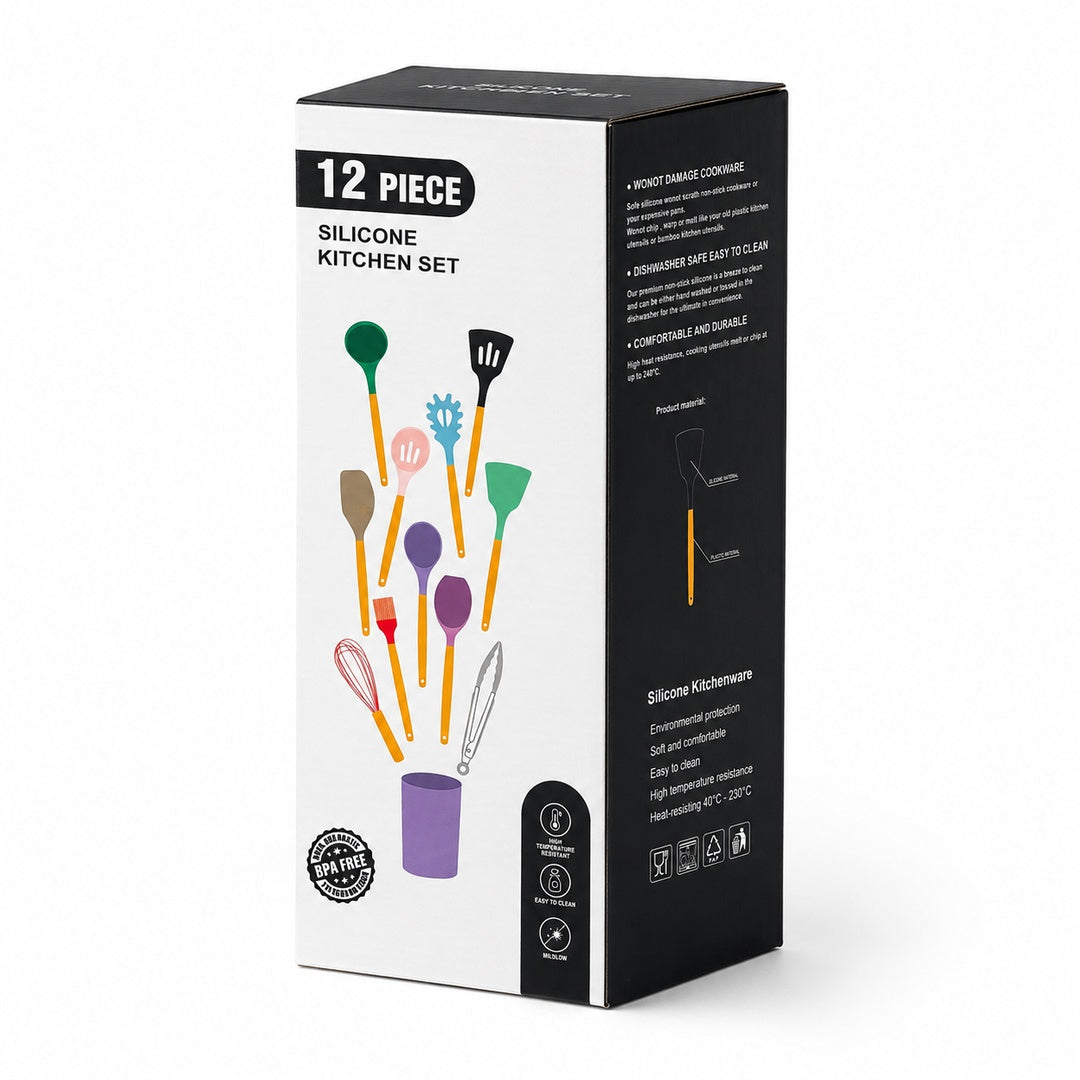 Set de utensilios de silicona 12 piezas color Negro - vista 3 del producto