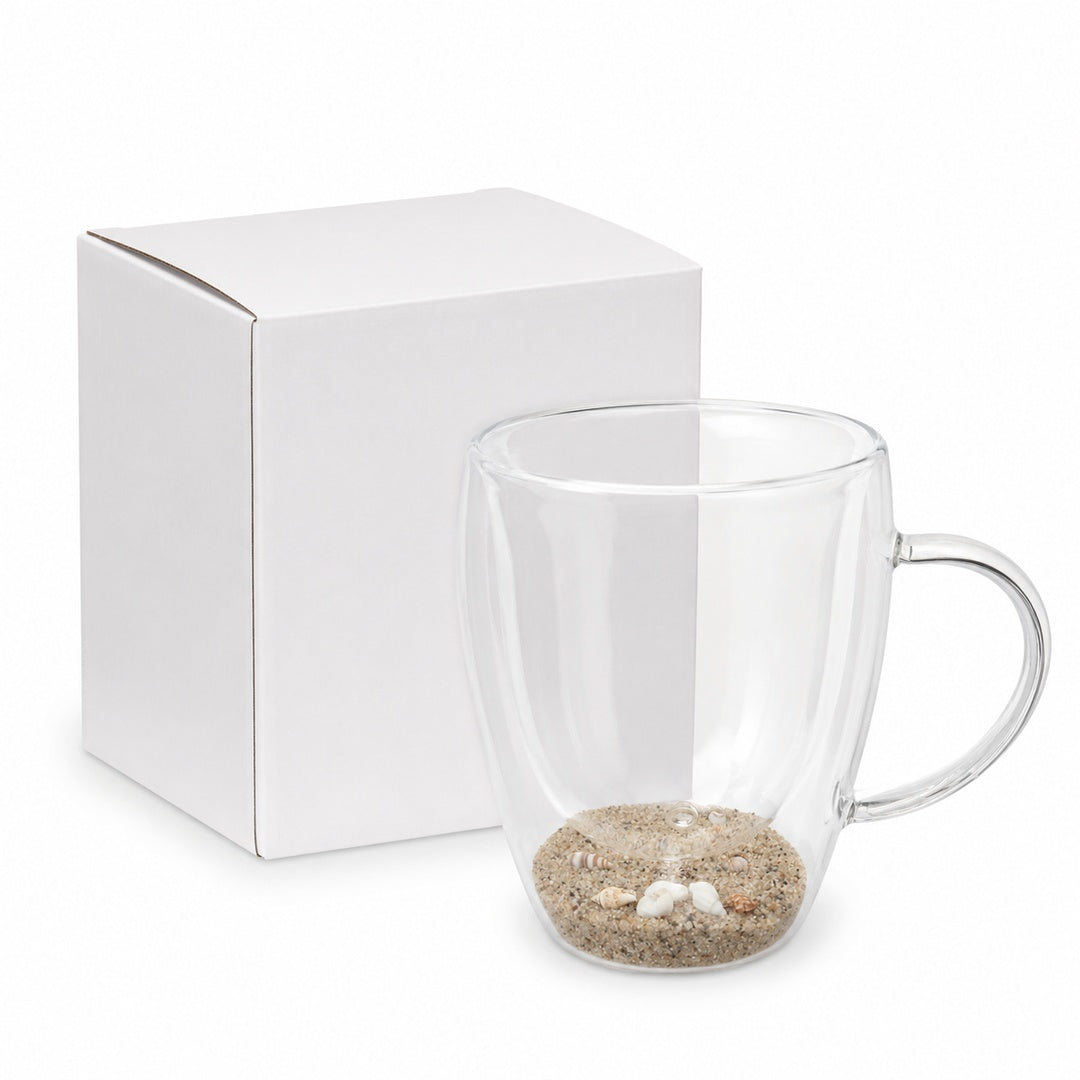 Taza Para Café Té Doble Fondo Diseño Arena del Mar - vista 3 del producto