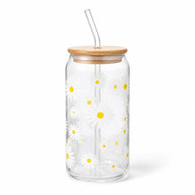 Vaso Lata de Vidrio Tapa Bambu con Sorbete Diseños Varios - vista 6 del producto