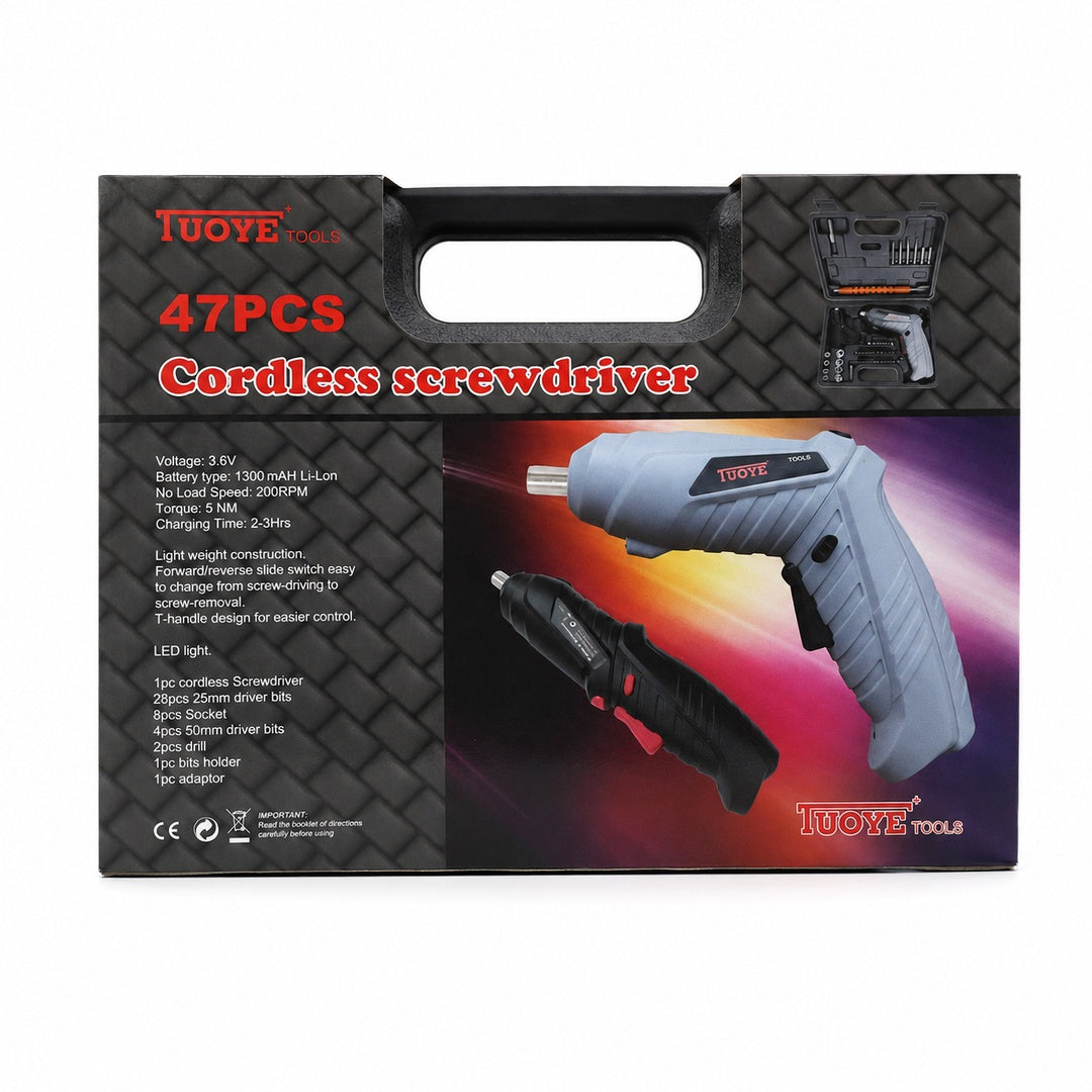 Taladro inalámbrico compacto Tuoye 47 piezas 08355 - vista 3 del producto