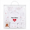 Set Ajuar Bebé 8 Piezas Algodón Blanco Mama Y Papa