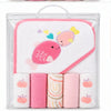 Set De Toalla Con Capucha Bebés Y Toallitas Multiuso Niñas