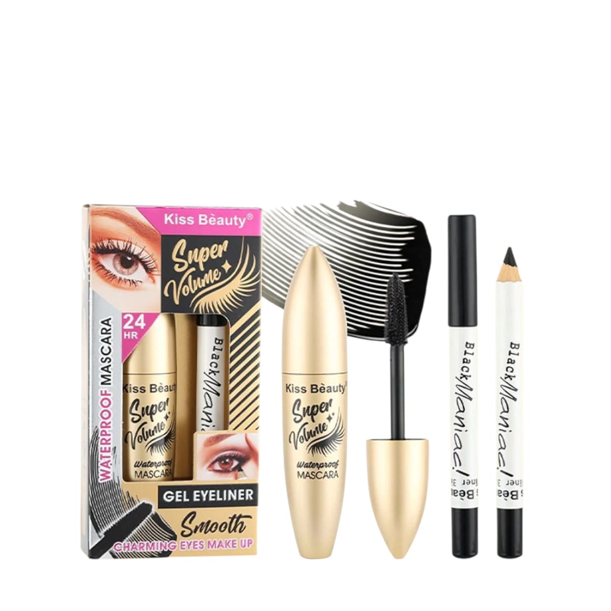 Máscara De Pestañas Súper Volumen + Lapiz Negro