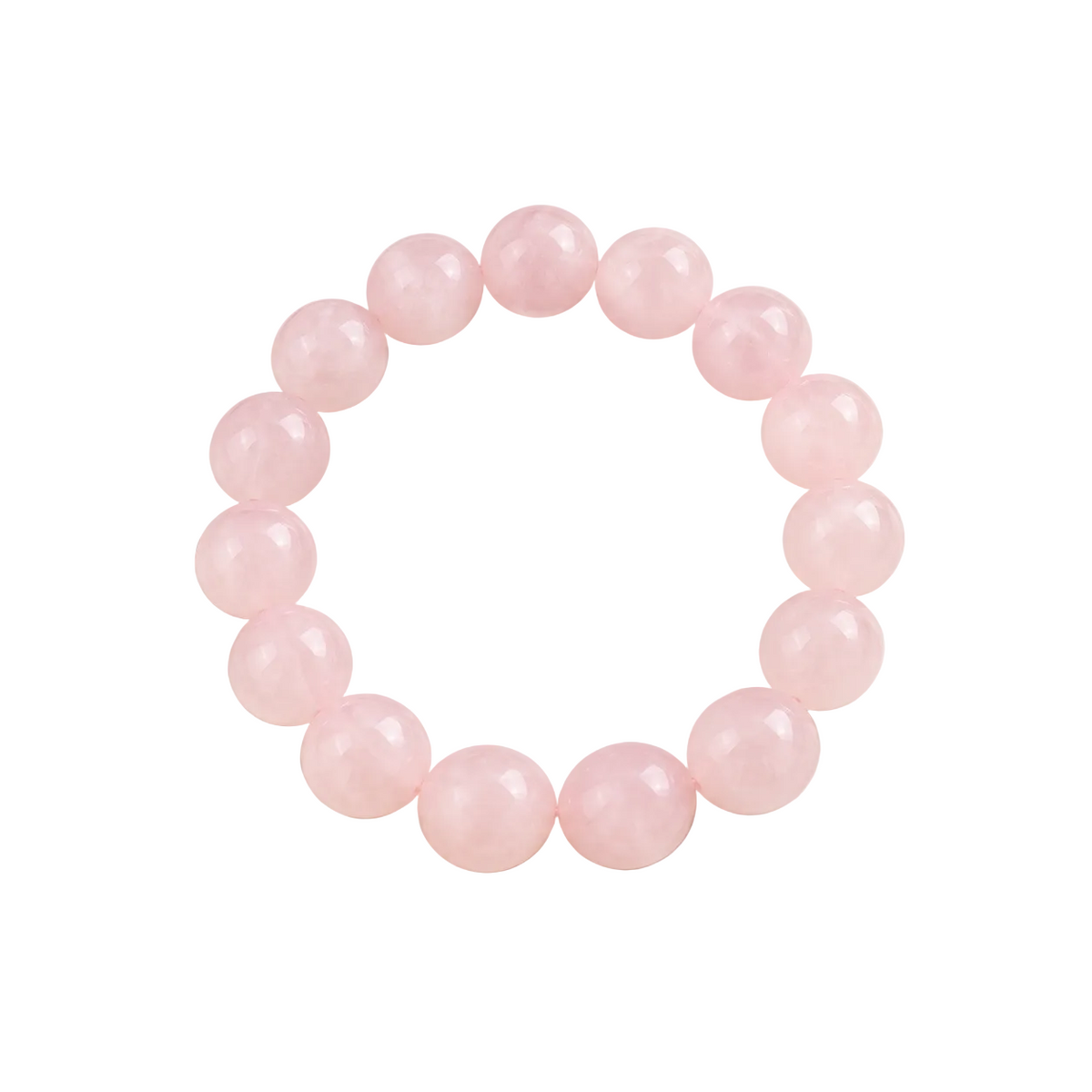 Pulsera De Cuarzo Rosa Natural 16 Cm
