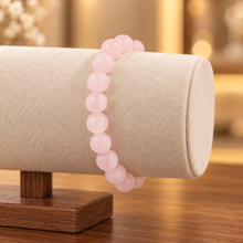 Pulsera De Cuarzo Rosa Natural 16 Cm