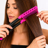 Peine para alisar cabello fucsia con negro