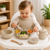 Set de alimentación bebé silicona 10 piezas color Beige