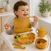 Set de alimentación bebé silicona 10 piezas color Amarillo