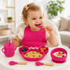 Set de alimentación bebé silicona 10 piezas color Fucsia