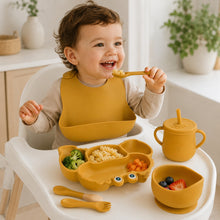 Set de alimentación bebé silicona 10 piezas color Mostaza - vista 4 del producto