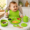 Set de alimentación bebé silicona 10 piezas color Verde Manzana