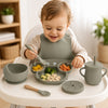 Set de alimentación bebé silicona 10 piezas color Verde Militar