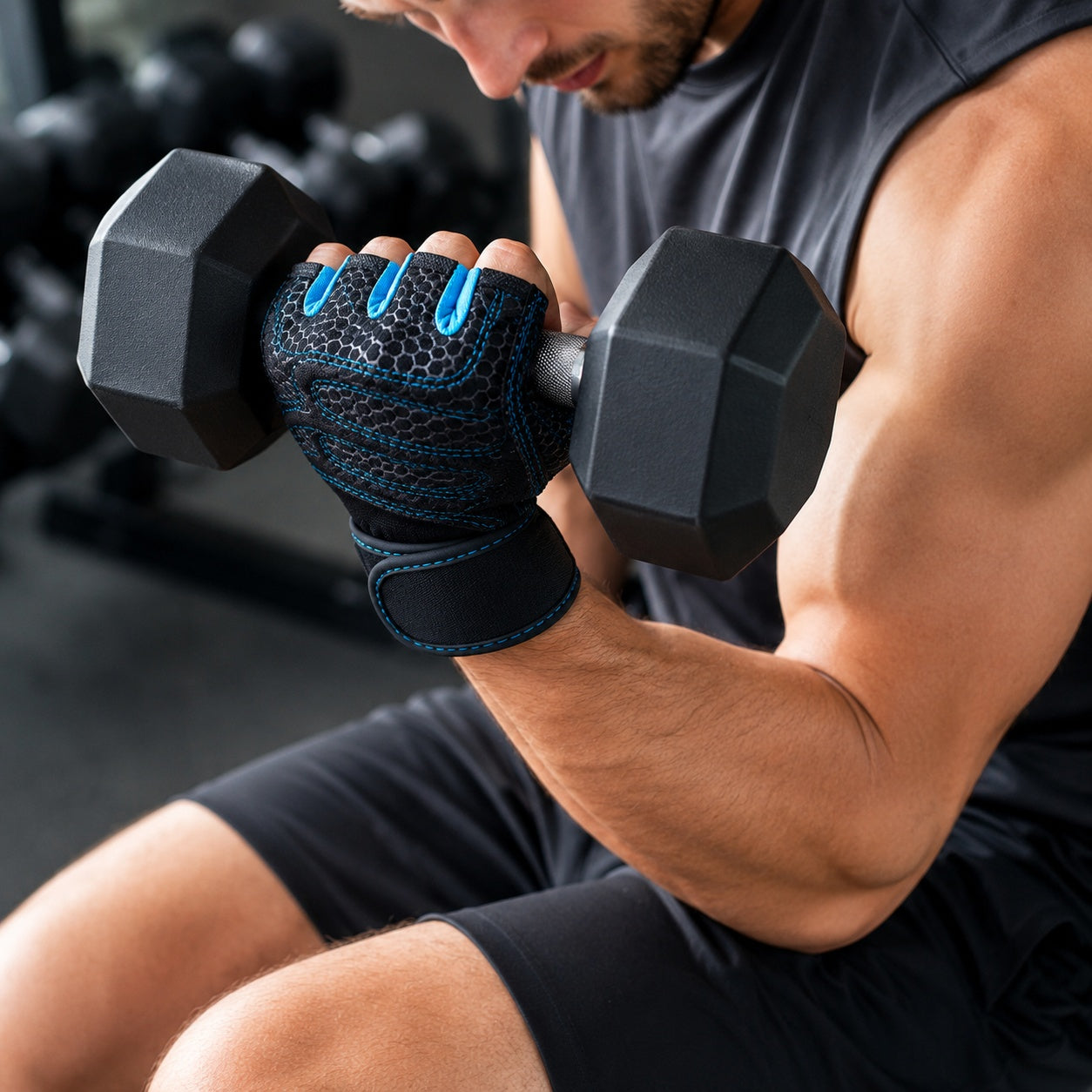 Guantes Entrenamiento Gym Pesas Antideslizantes - vista 4 del producto