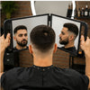 Espejo doble para barbero color negro