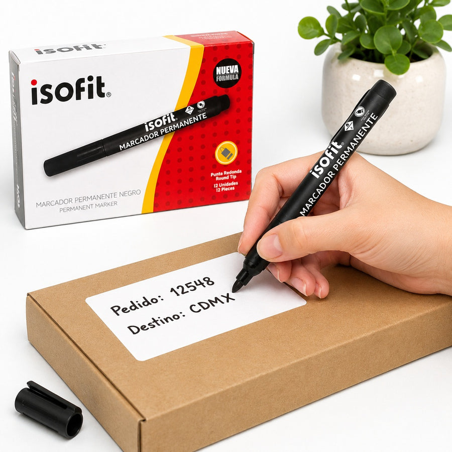 Caja de marcadores permanentes Isofit negro - vista 4 del producto