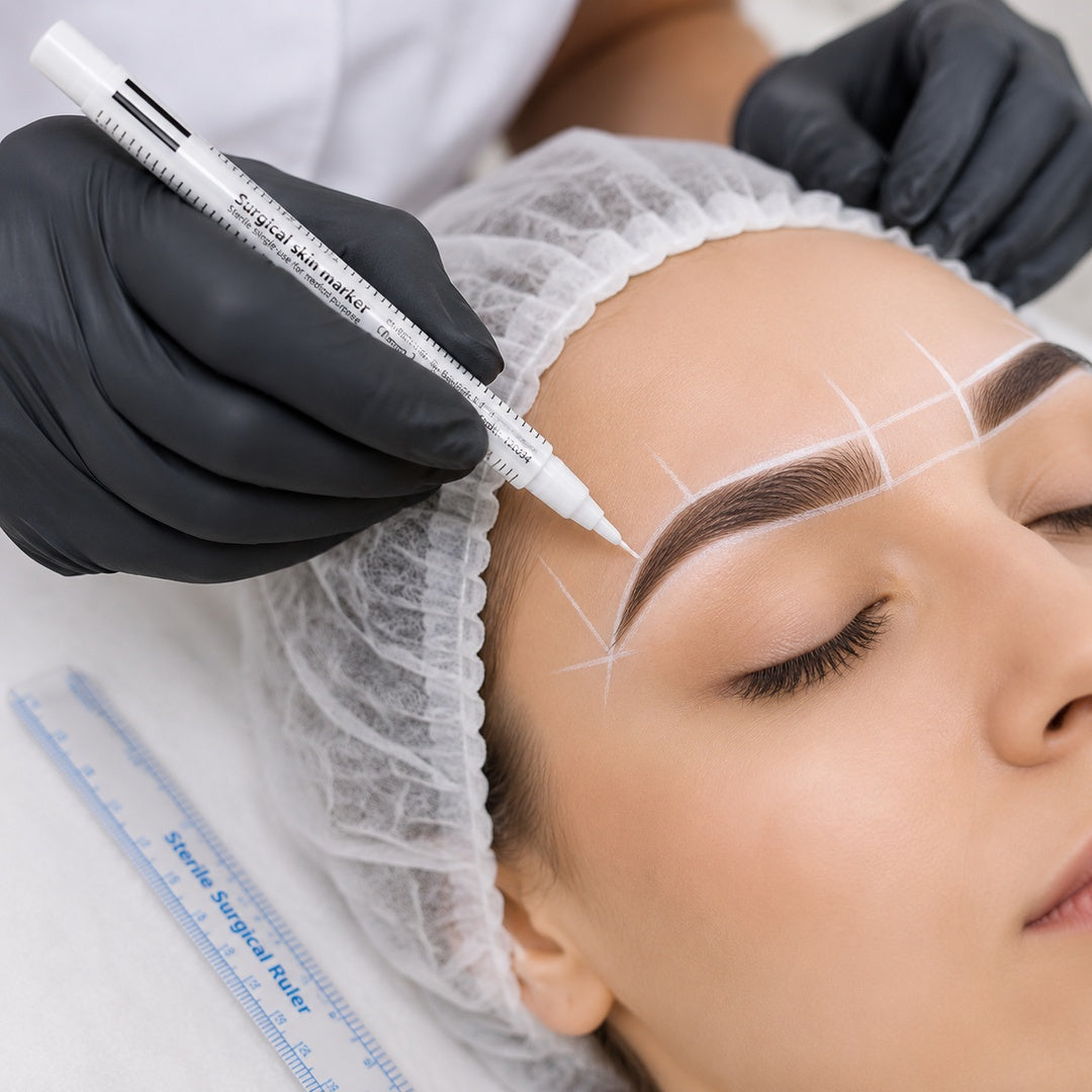 Lápiz Quirúrgico Marcador Estéril Blanco + Regla Microblading - vista 4 del producto