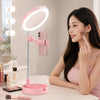 Aro de Luz Led Con Espejo y Porta Celular Para Fotos Recargable