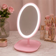 Espejo Con luz Led Recargable Ovalado Rosa - vista 4 del producto