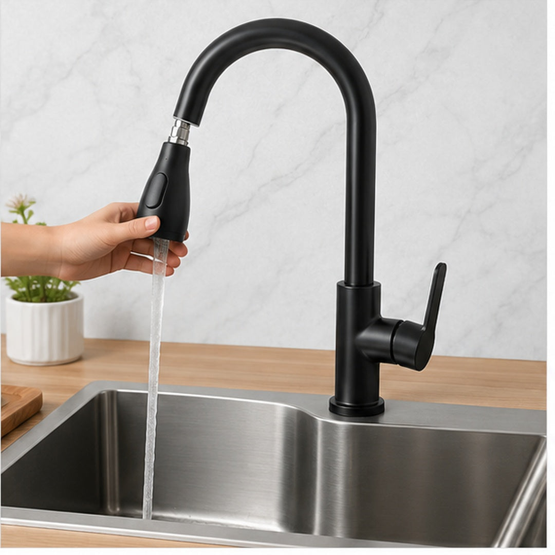 Llave Monomando Grifo Cocina Extensión Flexible NEGRO - vista 4 del producto