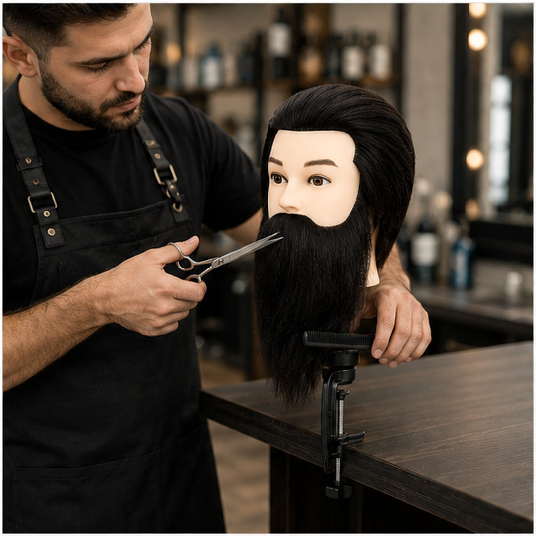 Cabeza Tecnica Barberia Hombre Pelo 100% Natural Profesional - vista 4 del producto
