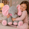 Peluche elefante musical con movimiento de orejas 30 cm color Rosa
