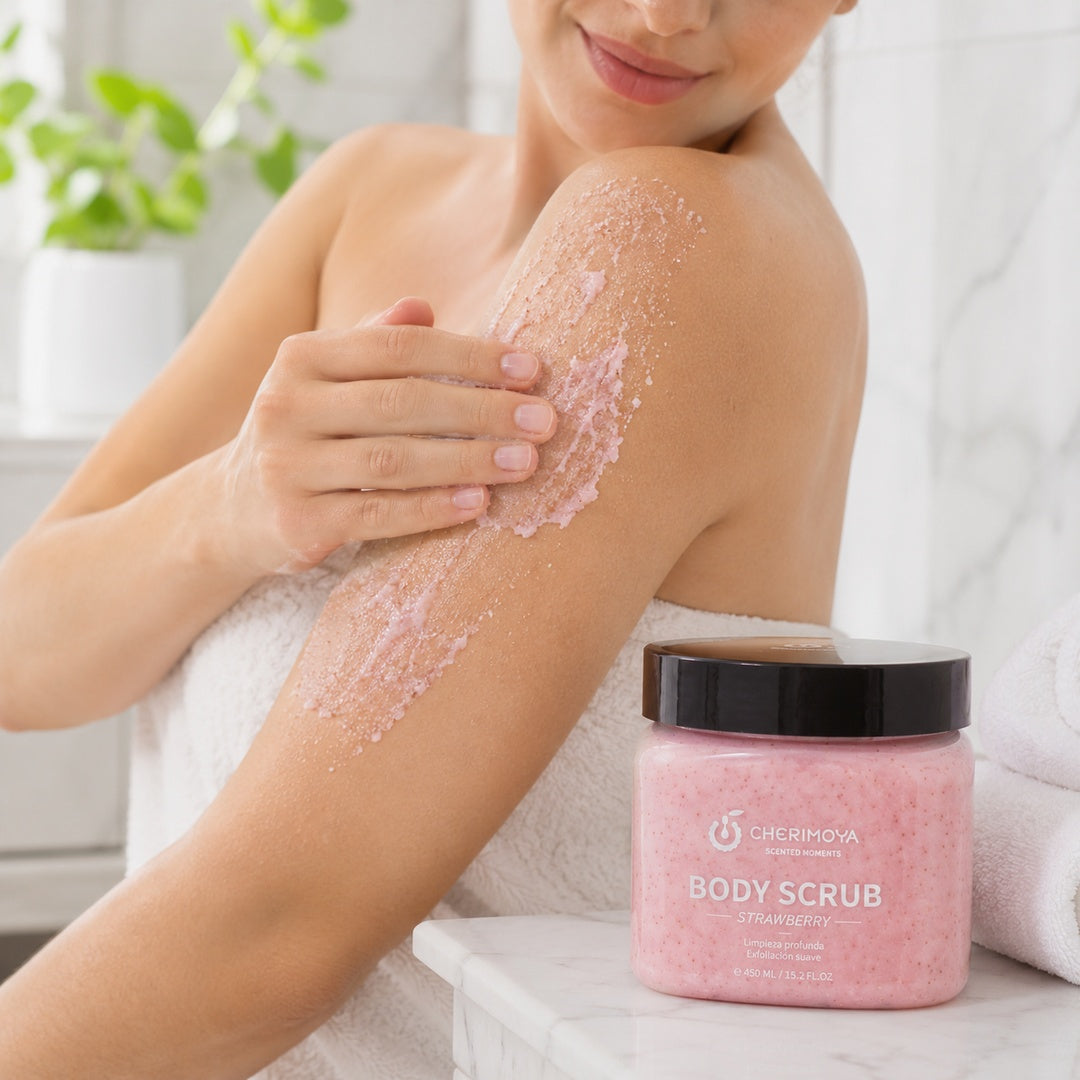 Crema Exfoliante Corporal Limpieza Profunda 450ml Cherimoya Strawberry. - vista 4 del producto