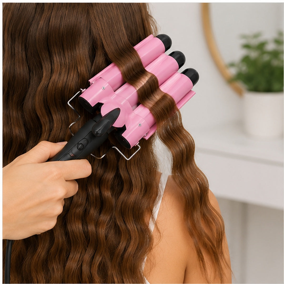 Rizador Ondulador De Onda Triple Ceramica 25mm 3 Tubos - vista 3 del producto