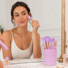 Set de 9 brochas de maquillaje Sweet Beauty con porta brochas lila - vista 4 del producto
