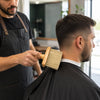 Brocha sacapelo para barbería con mango de madera