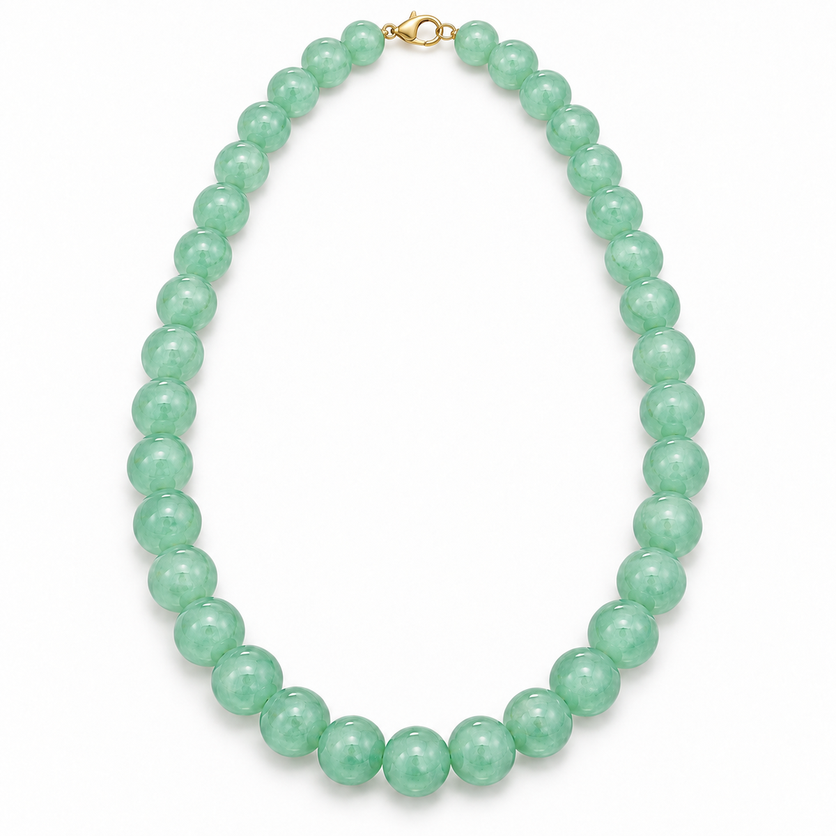 Collar De Piedra Natural Aventurina Verde Y Cuarzo Fortuna