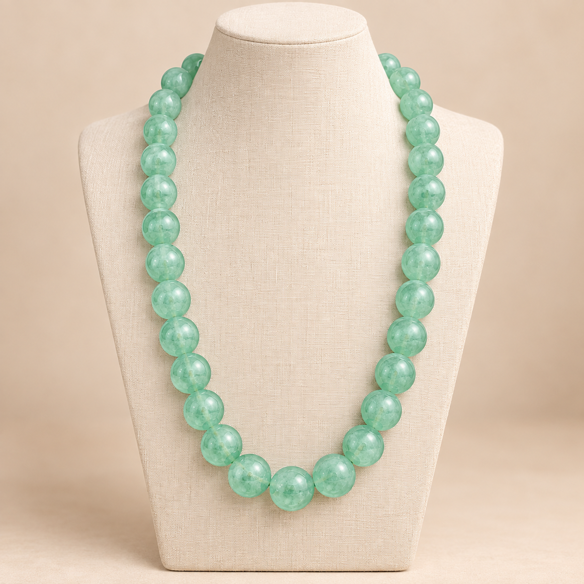 Collar De Piedra Natural Aventurina Verde Y Cuarzo Fortuna