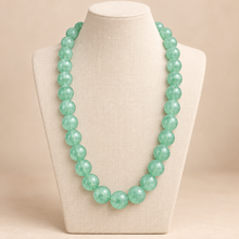 Collar De Piedra Natural Aventurina Verde Y Cuarzo Fortuna