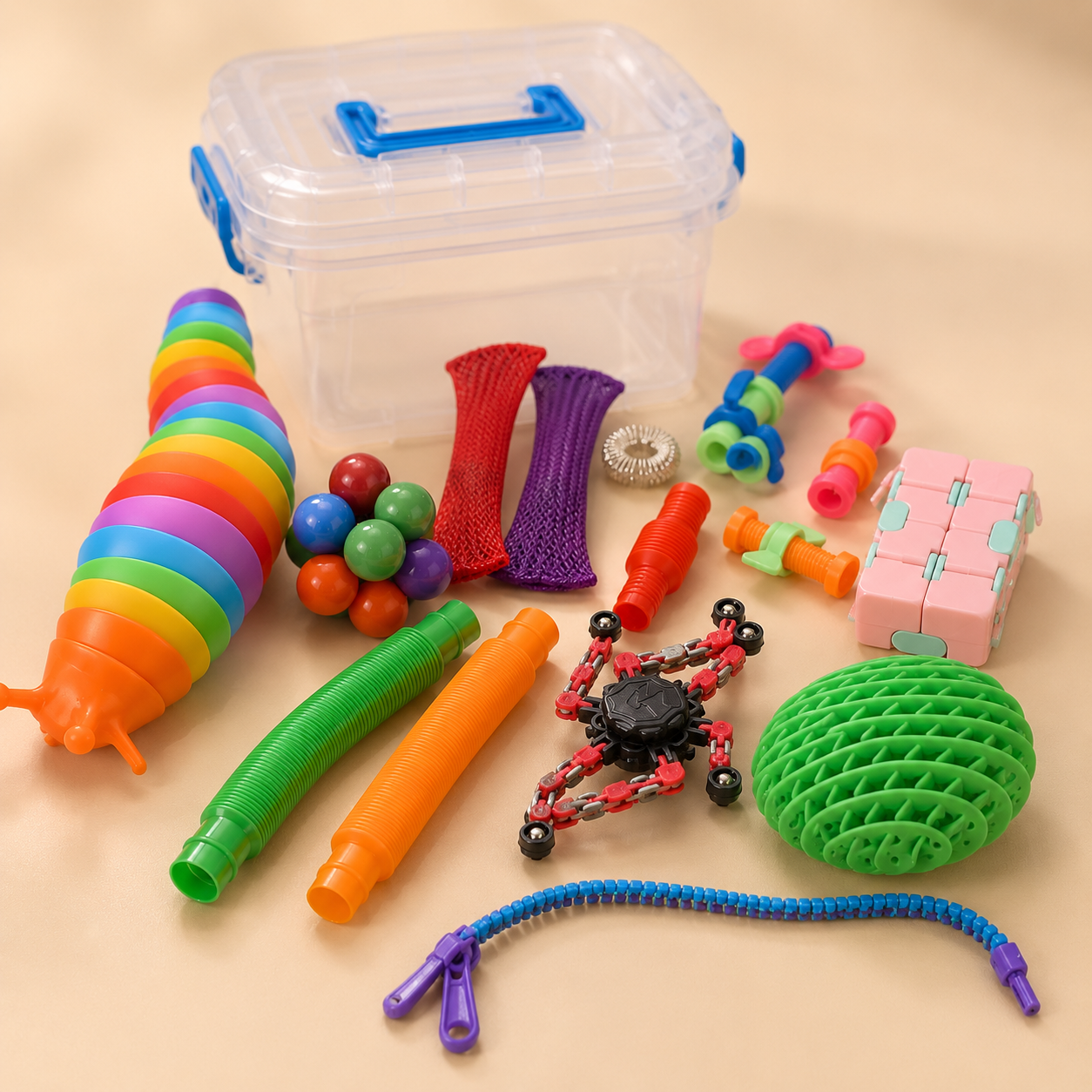 Caja Juguetes Sensoriales Antiestrés Niños 17 Pzas