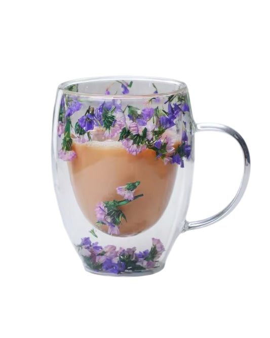 Taza Para Café o Té Doble Fondo Diseño Flores