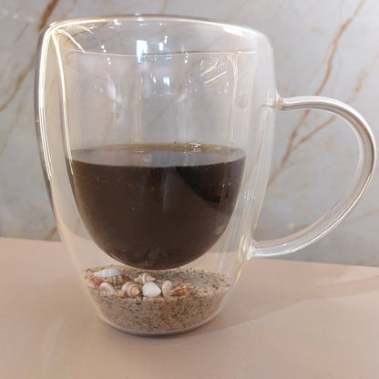 Taza Para Café Té Doble Fondo Diseño Arena del Mar