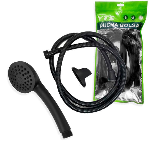 Soporte De Ducha Color Negro Mate Negro Flexibe Soporte