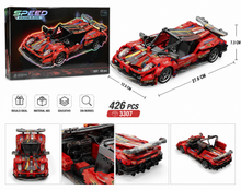 Auto Deportivo Armable A Cuerda Escala 1:18 Bloques 426 Pcs Rojo