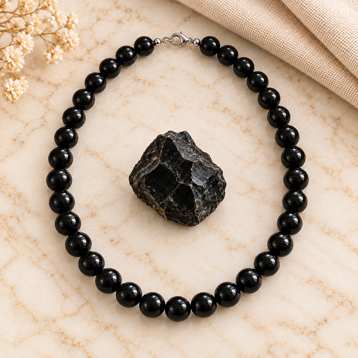 Collar Con Piedras Naturales Ónix