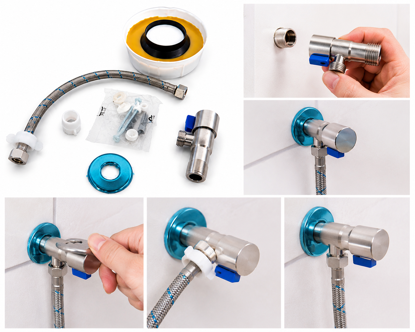 Kit De Instalacion Wc Llave Angular Completo