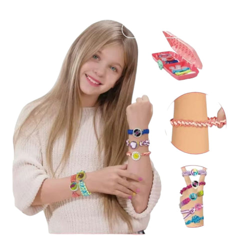 Juego De Manualidades Pulseras De La Amistad BITOYO 6 En 1 – Más De 500 Piezas, 6 Herramientas, Estuche Organizador, Regalo Para Niñas De 6 A 10 Años