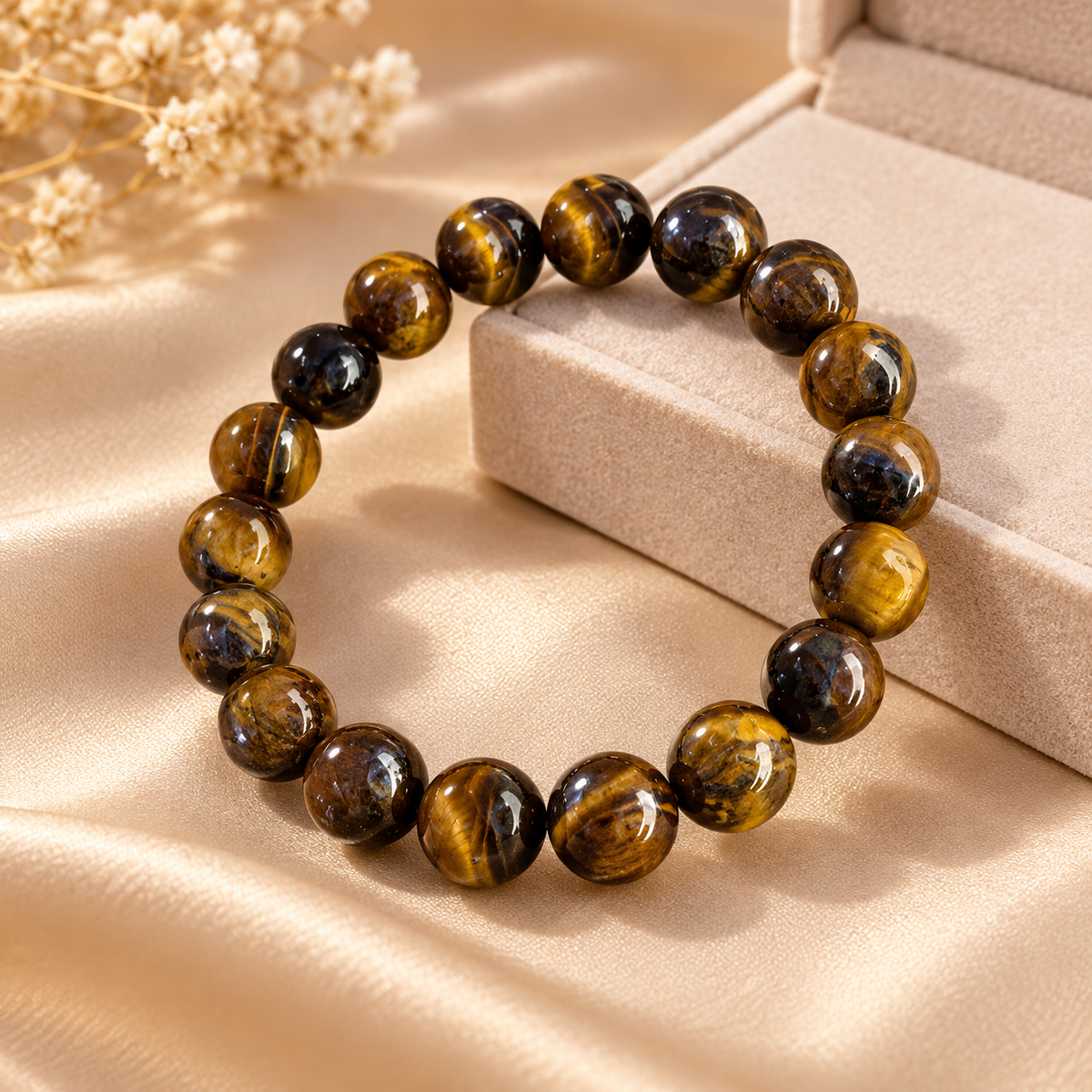 Pulsera De Piedras Naturales Ojo De Tigre