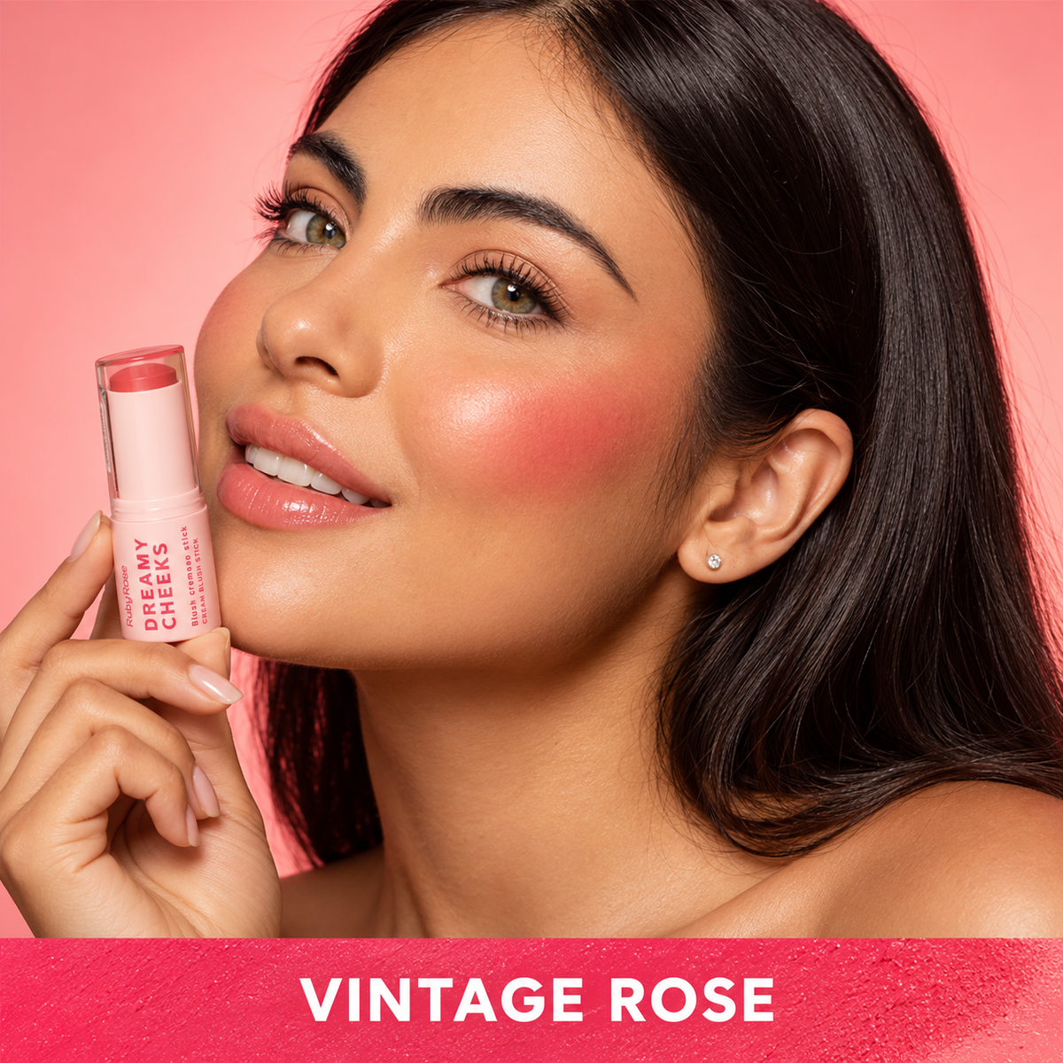 Rubor en Barra Ruby Rose Dreamy Cheeks Frosted Rose