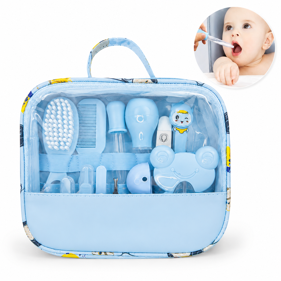 Kit De Cuidado E Higiene Para Bebés Recién Nacidos 13 Piezas Color Celeste - imagen principal