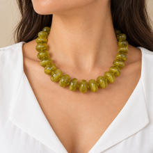 Collar Chicle Verde Oliva Marmoleado de Acrílico
