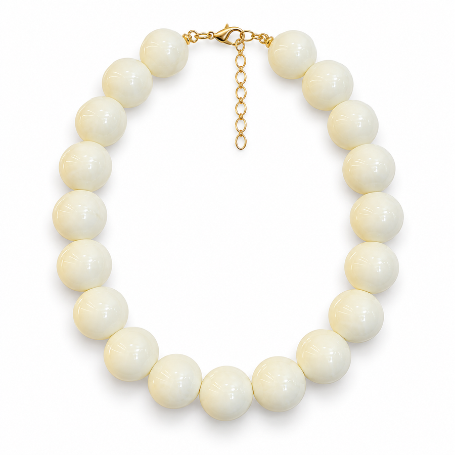 Collar Chicle Blanco Marfil Ajustable