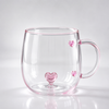 Taza De Vidrio Transparente Con Corazon 3D 380 Ml